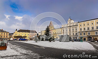 Ð¡entral square in Freistadt - Upper Austria Stock Photo